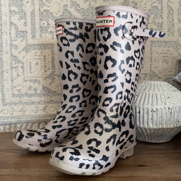 hunter leopard rain boots